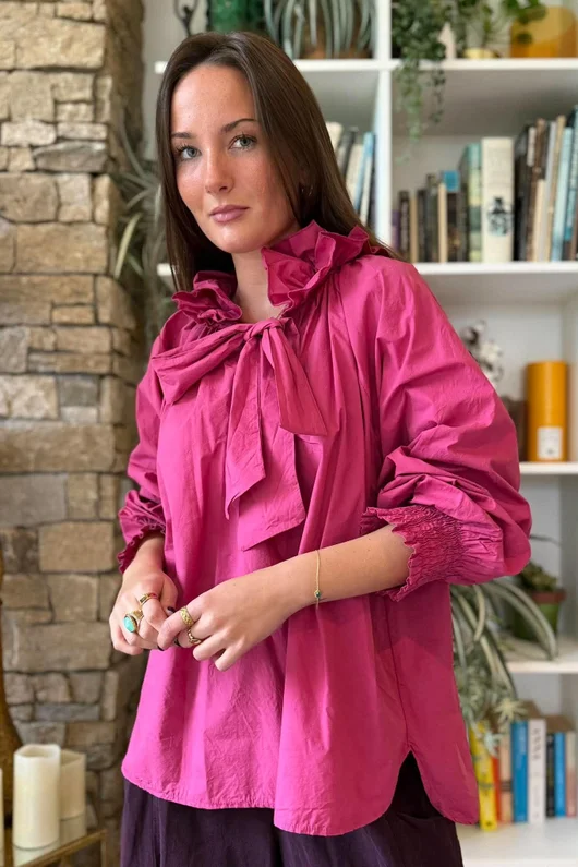 Paloma Tela Poet Blouse Deep Raspberry